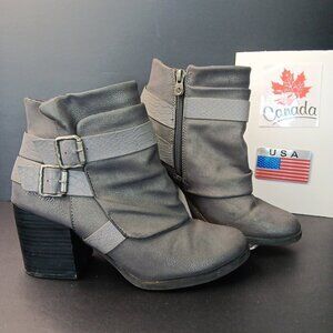 Sz 8 Blowfish Malibu Ankle Womens Heel Boots Read